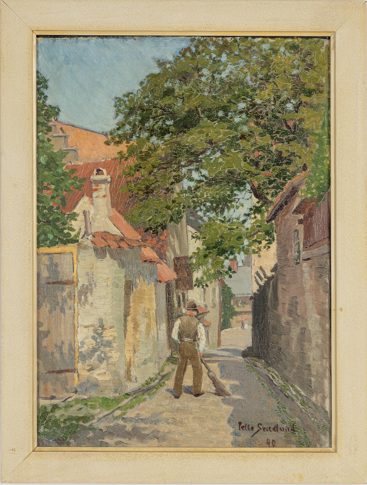 Pelle Swedlund, oil on canvas/papaer-panel, signed and dated -90.