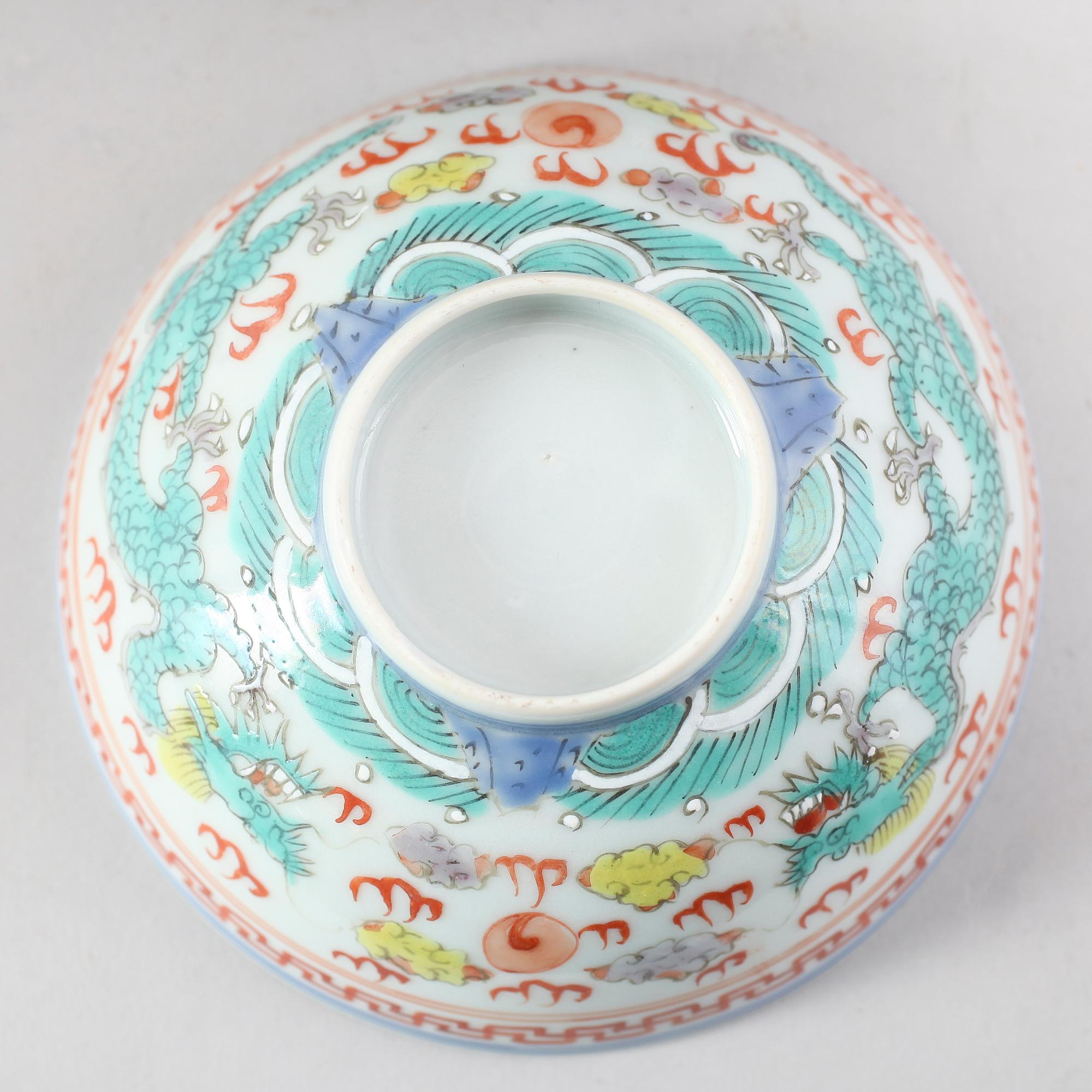 SKÅL, porslin, Kina, 1900-talets första hälft.