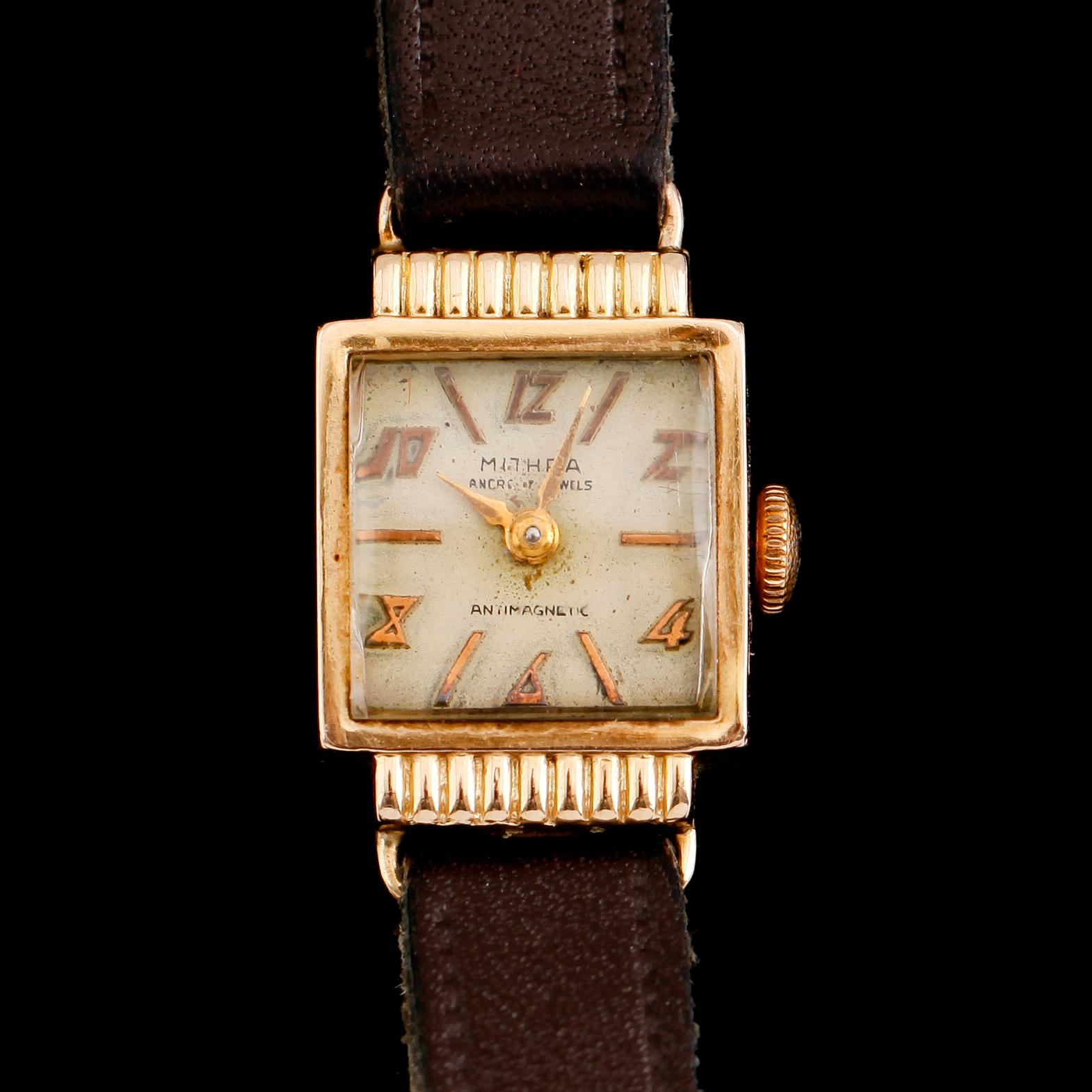 ARMBANDSUR, 18 k guld, Mithra, antimagnetic, 1900-talets första hälft.