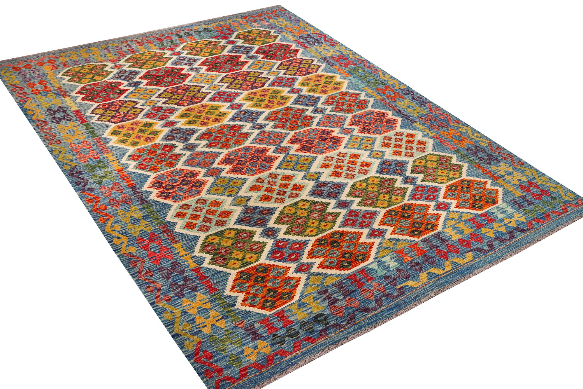 An Afghan Kilim carpet, c. 297 x 206 cm.