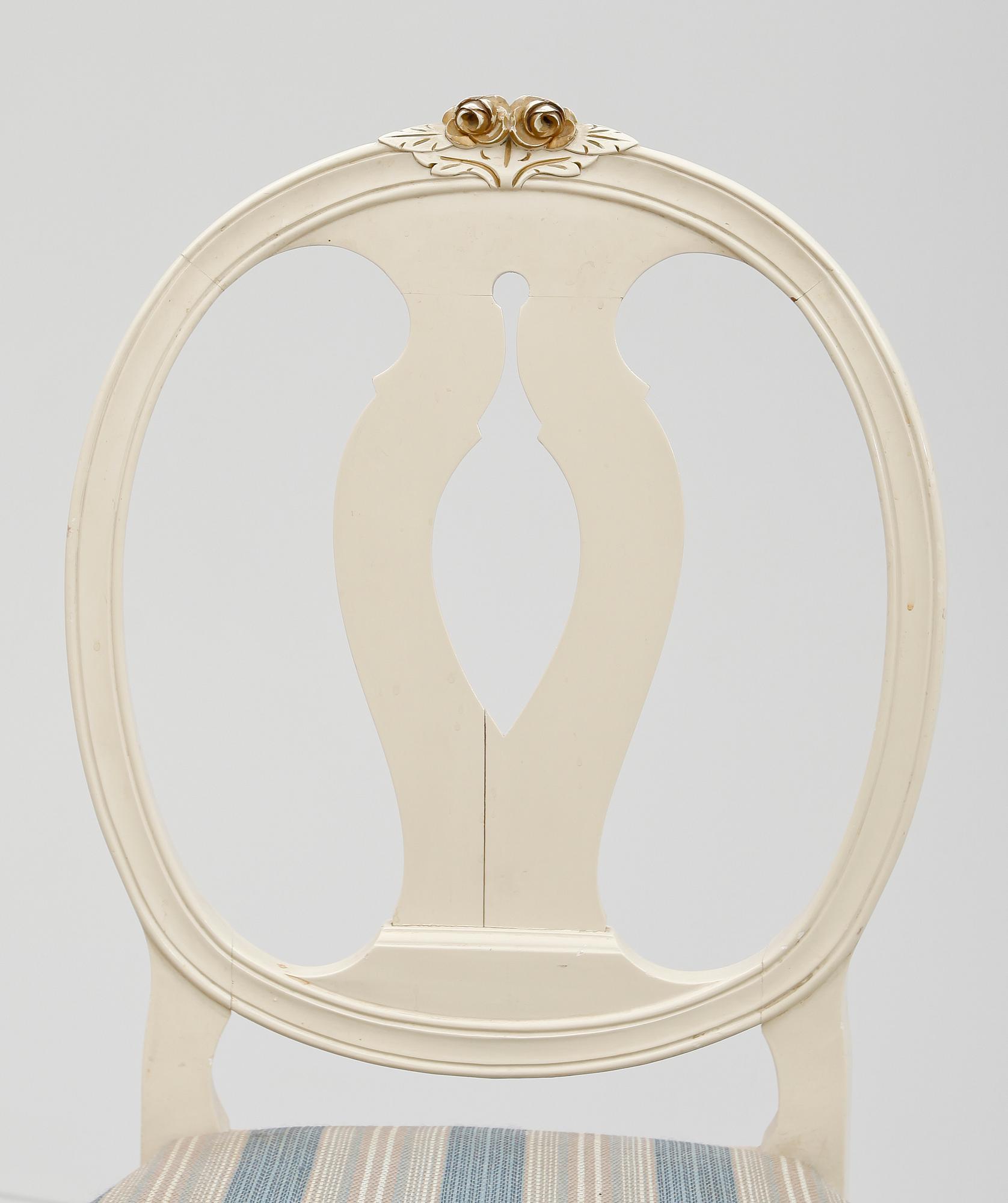 MATSALSMÖBEL, 7 delar, gustaviansk stil, 1900-talets andra hälft.