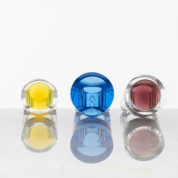 Siv Lagerström, three acrylic plastic rings, 1970s.