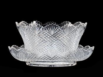 SKÅL PÅ FAT, glas. Sekelskiftet 1800/1900.