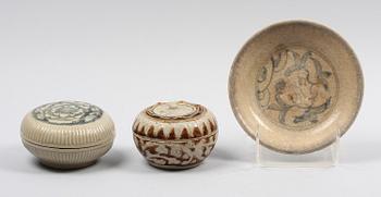 PARTI STENGODS, 3 delar, bla Sawankhalok, Thailand.