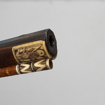 Hjullåsstudsare, signerad Johan Neureuter, Salzb. (Salzburg 1669-1754) från omkring år 1700.
