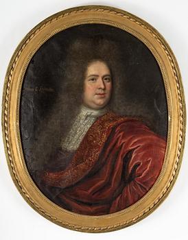 MARTIN MIJTENS D.Ä, attributed to. Portrait. Oval, canvas.