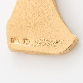 Pendant, 18K gold with small brilliant-cut diamonds.