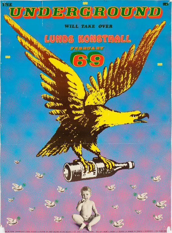 STURE JOHANNESSON, utställningsaffisch, färgoffset, 1969.
