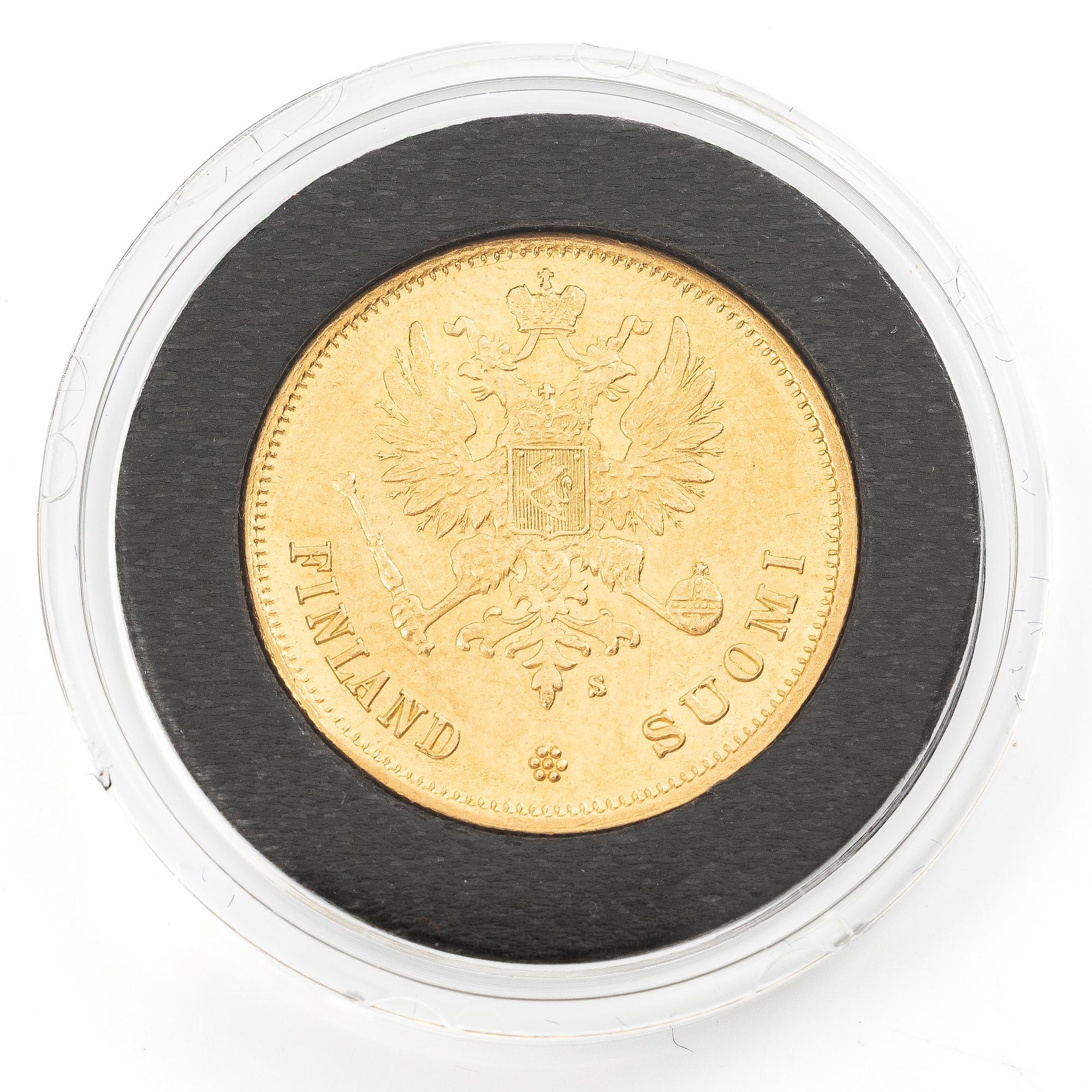 Guldmynt, Storhertigdömet Finland, Alexander II, 10 Markka 1878.