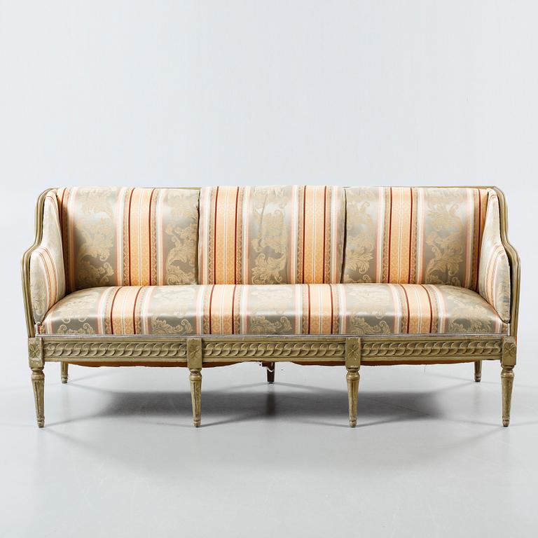 A gustavian sofa, 18th century.