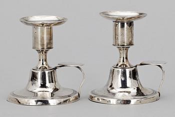RESELJUSSTAKAR, ett par, silver, Per Zethelius,  Stockholm, 1807.