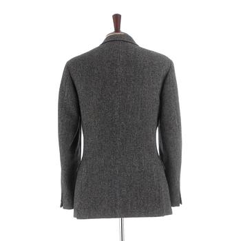 DAKS, a men's grey tweed jacket.