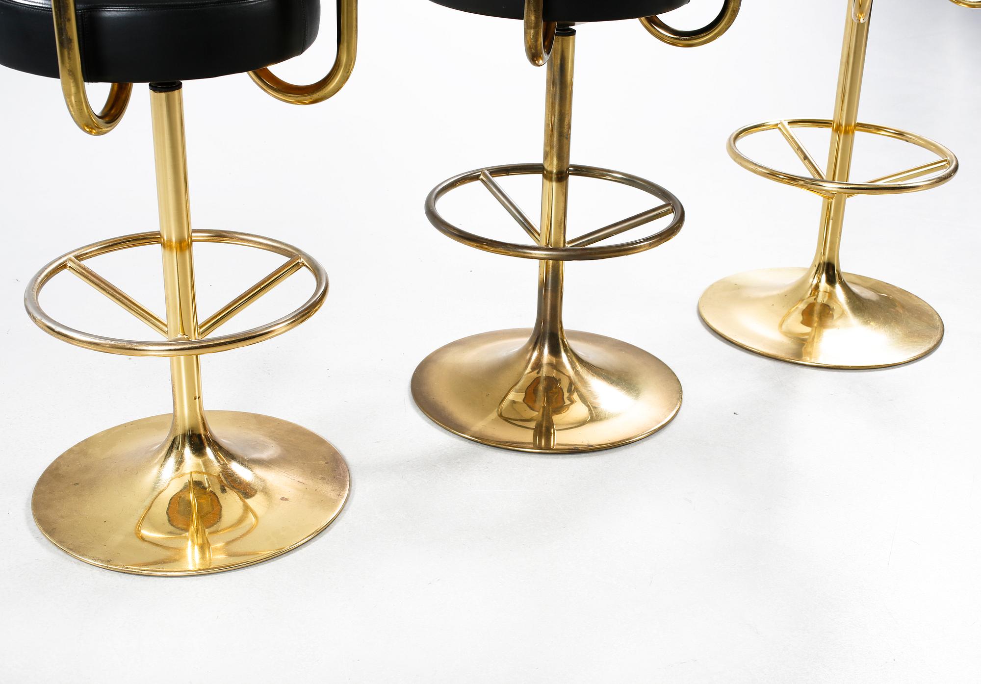 Three "Jupiter", bar stools, deisgned by Börje Johansson for Johanson Design in Markaryd, 20th century.