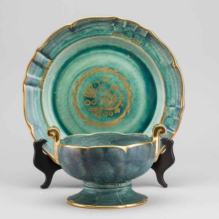 JOSEF EKBERG, a set of earthenware 1930's bowl and plate,
