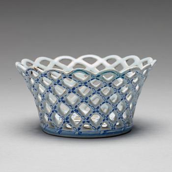 A faience chestnut basket, presumably Marieberg, after 1766.