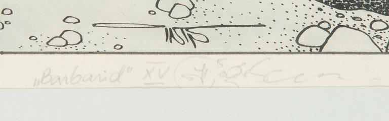 Indrek Tegelmann, mixed media on paper, a set of two, signed and unclearly dated.