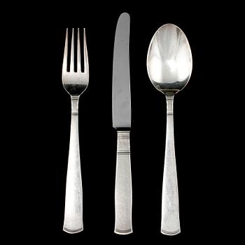 BESTICK, 18 st, silver, "Rosenholm", Jacob Ängman, GAB, 1900-talets andra hälft, vikt 820 g.