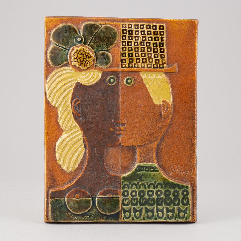 Stig Lindberg, a stoneware relief, Gustavsberg, 1968.