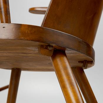 Uno Åhrén, stolar, 4 st samt karmstolar, ett par, modell "203/Stockholm", Gemla Fabriker, Diö, 1930-tal.