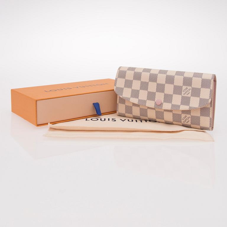 A LOUIS VUITTON WALLET,  "Emilie Damier Azur".