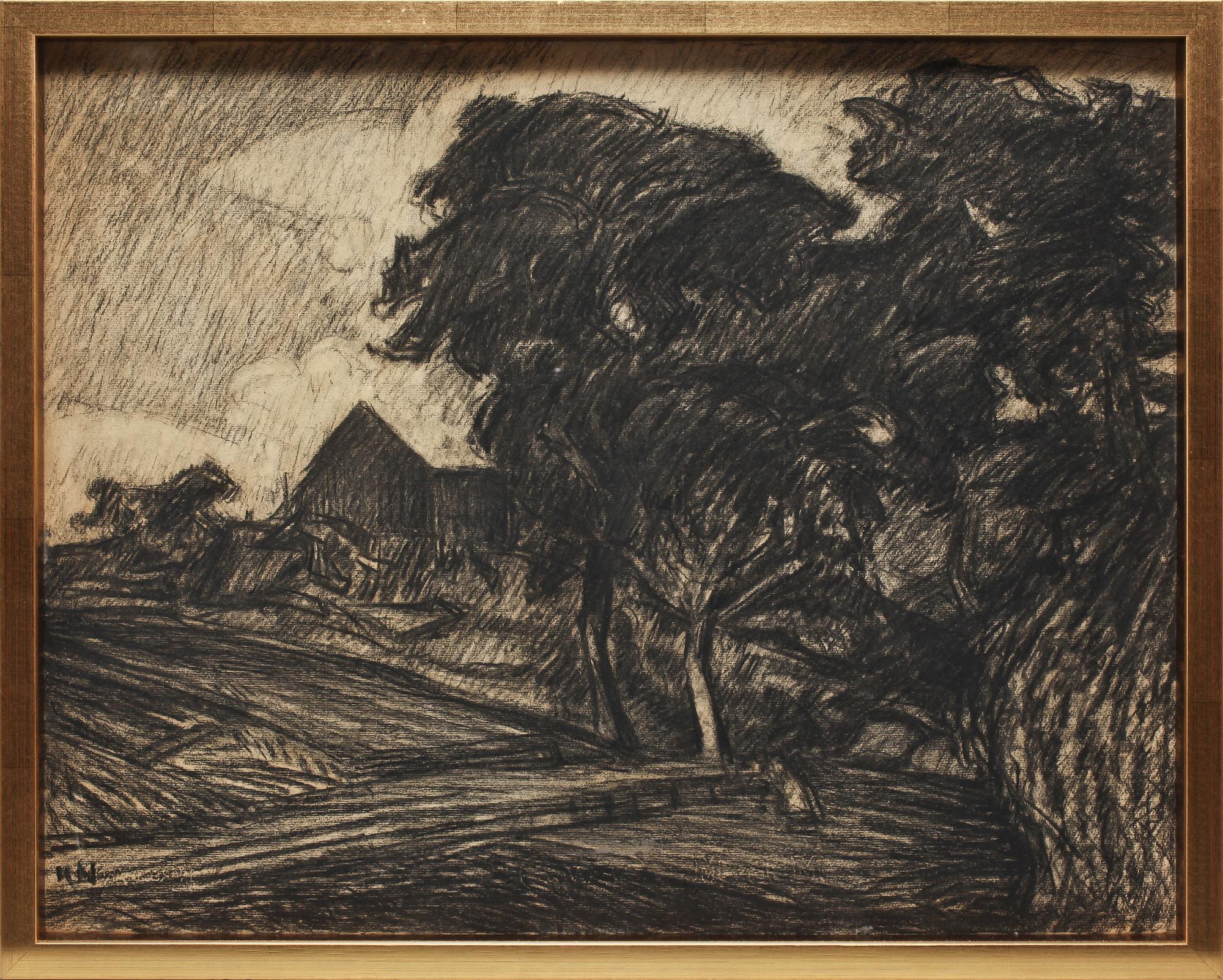 KARL NORDSTRÖM, kolteckning, sign.