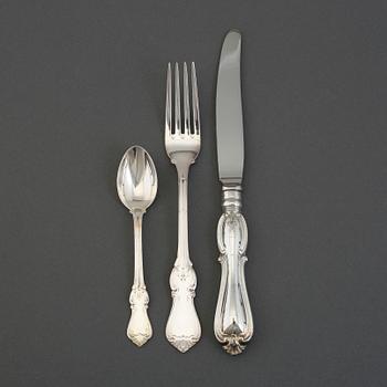 A 43-piece set of silver cutlery, GAB.