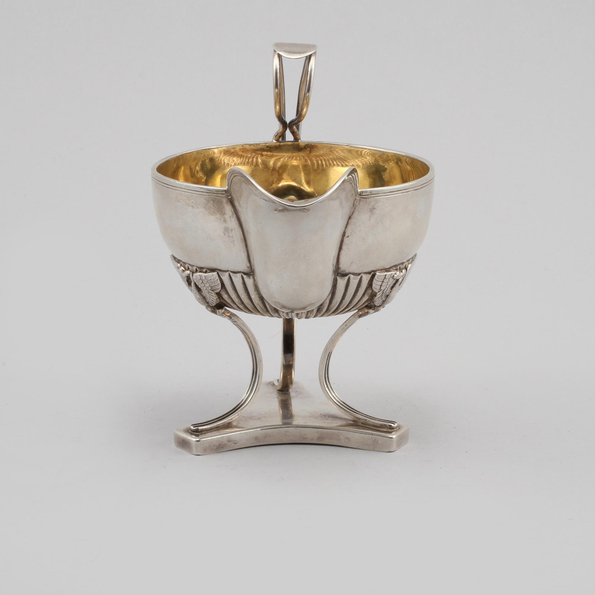 GRÄDDKANNA, silver, Johan Fredrik Björnstedt, Stockholm, empire 1817, vikt 215 gram.