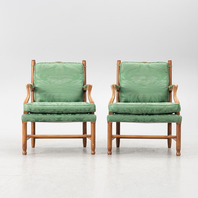 A pair of Gripsholm model armchair, second half of the 20th century.