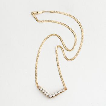 NECKLACE, 14K gold with 11 diamonds approx. 2.25 cts.