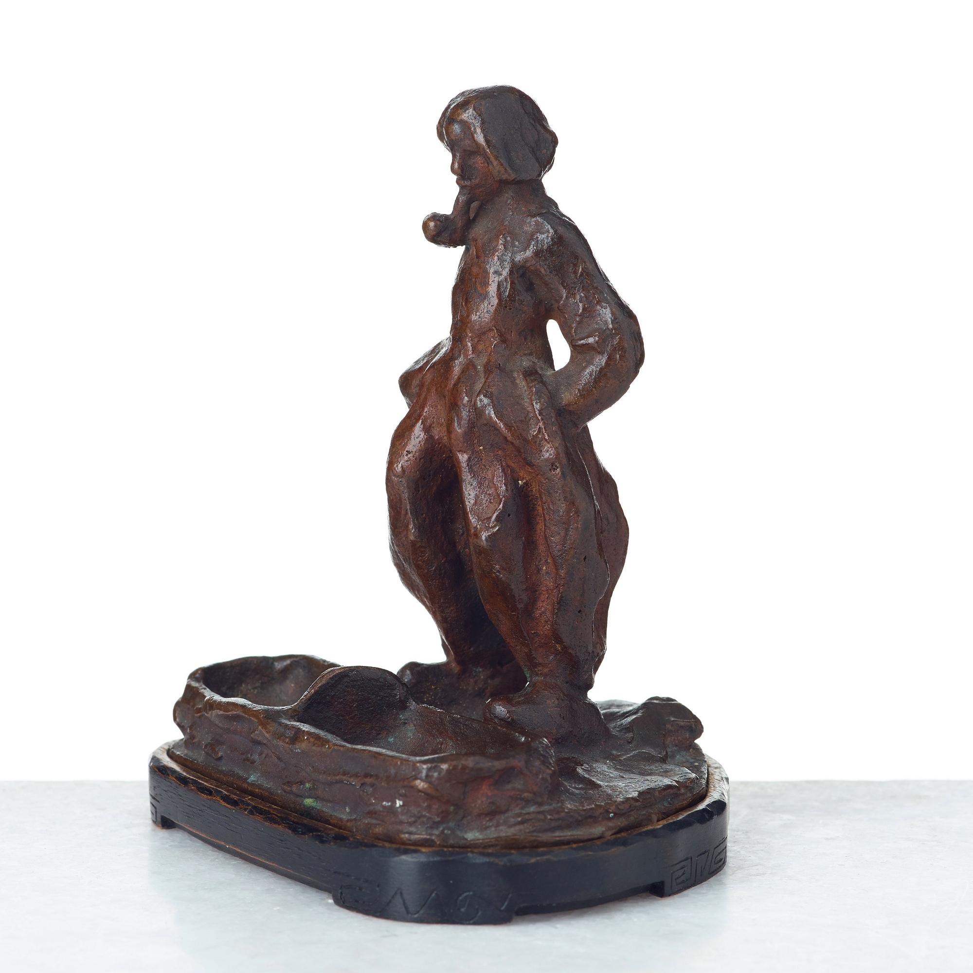 CARL MILLES, skulptur, "Holländsk fiskargubbe" (salt- och pepparkar).