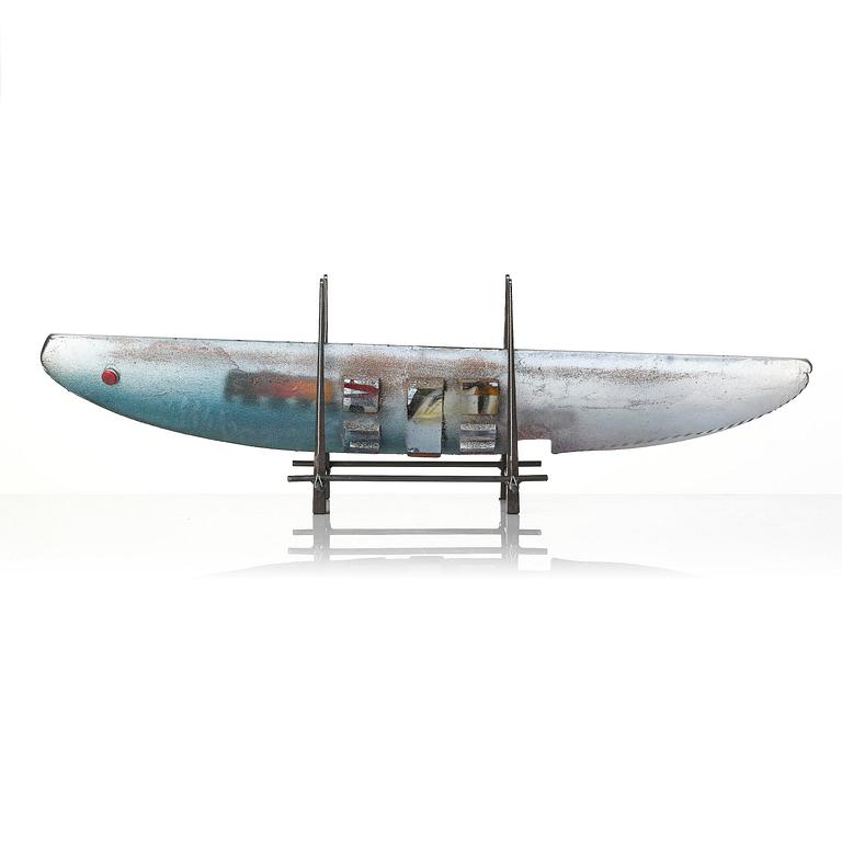 Bertil Vallien, a unique sand cast glass sculpture, Kosta Boda, Sweden.