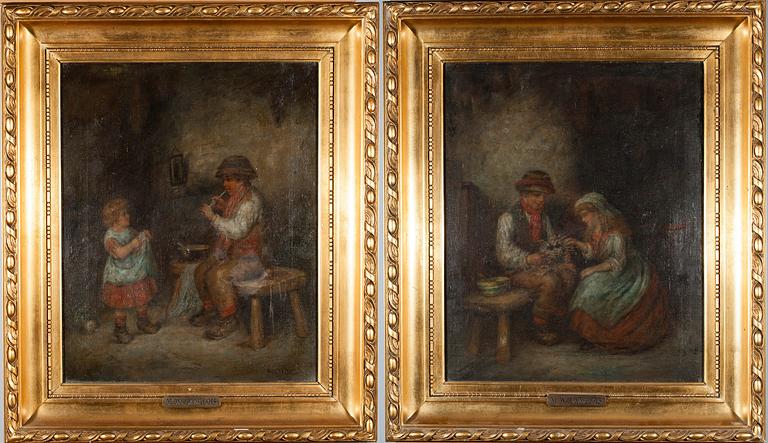 MARK WILLIAM LANGLOIS, 2 st, olja på duk, varav en tillskriven, 1800-tal.