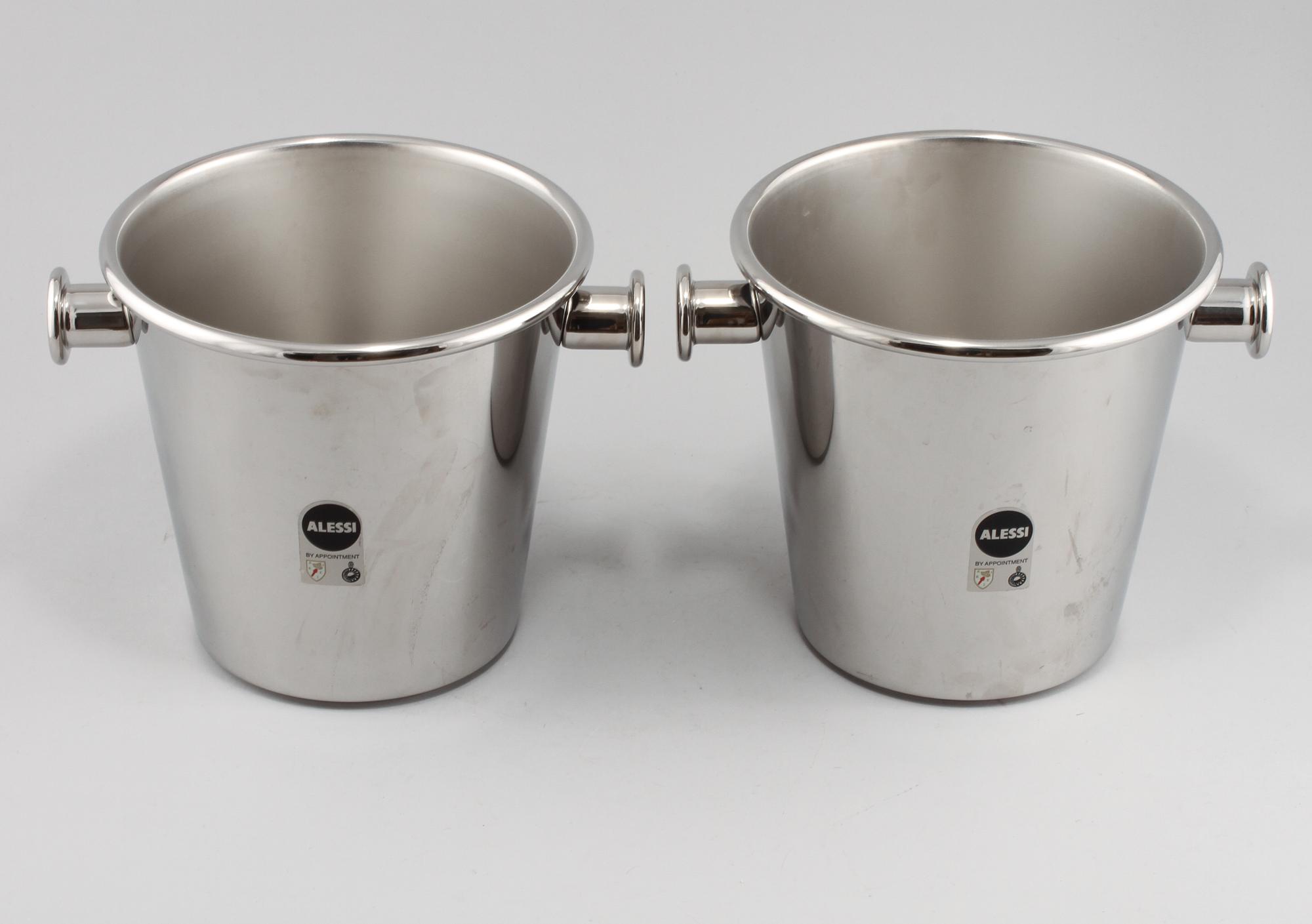 CHAMPAGNEKYLARE, ett par, rostfritt stål, Ettore Sottsass, Alessi, 1900/2000-tal.