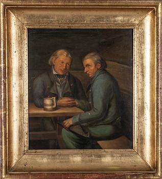 PORTRAIT OF THE NATIONAL POETS PIETARI MAKKONEN AND OLLI KYMÄLÄINEN.