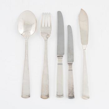Jacob Ängman, 22 pcs of silver cutlery, 'Rosenholm'.