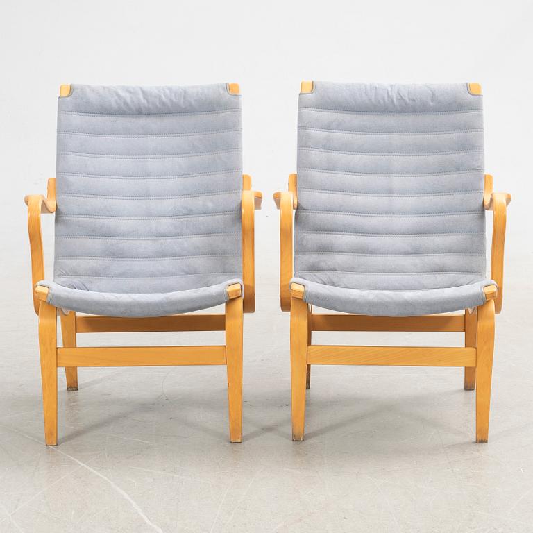 Bruno Mathsson, fåtöljer, ett par, "Eva", DUX, 1900-talets slut.