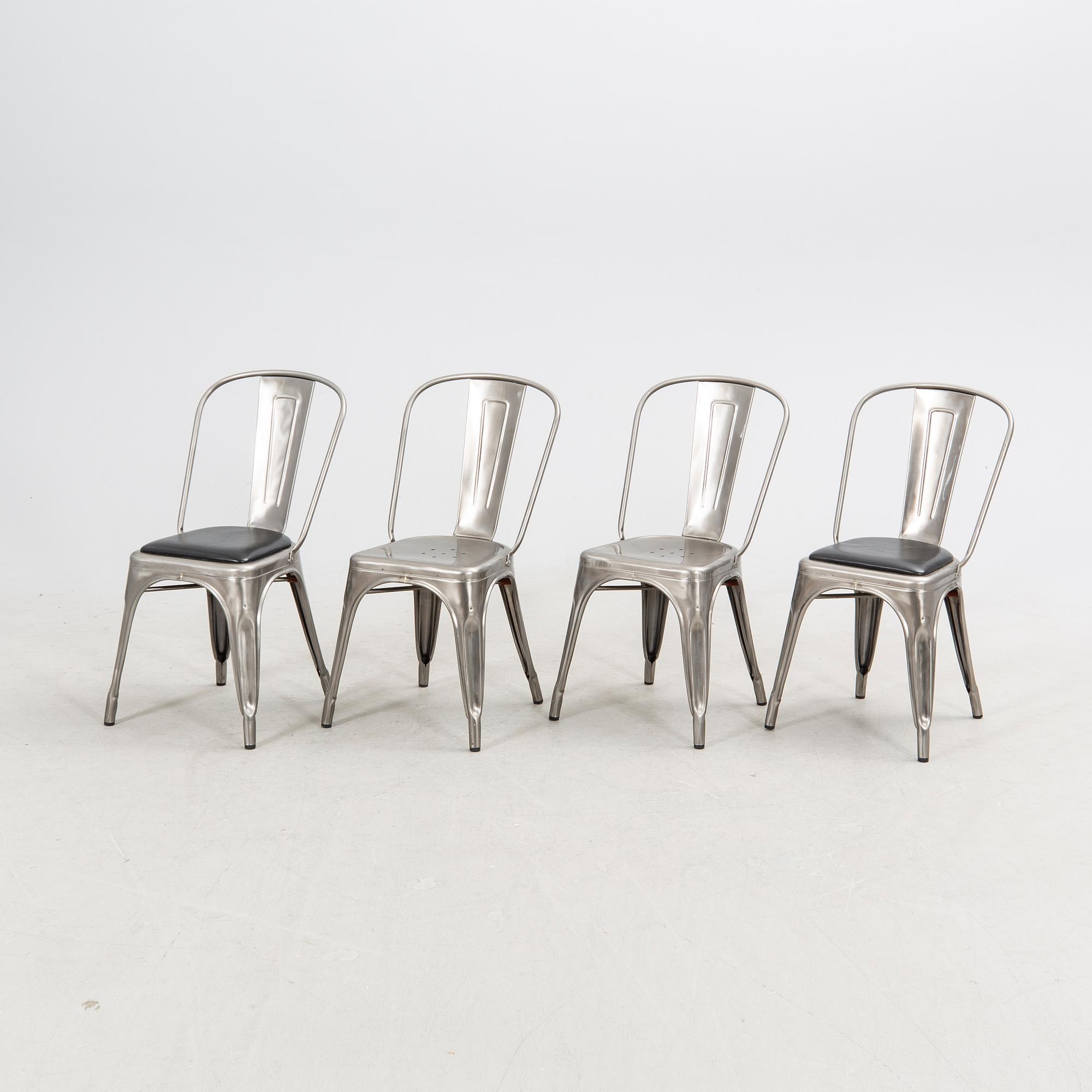 Xavier Pauchard chairs, 8 pcs, "A Stol", Tolix, France. 2000s.