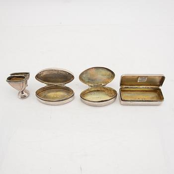 A setof four 18th/19th century silver boxes.