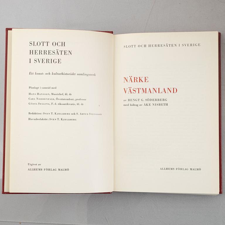 Books, 'Svenska slott och herresäten', 18 volumes, Allhems förlag, Malmö 1966-1971.