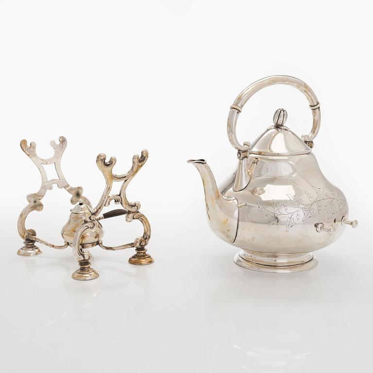 Carl J.S. Möinichen, kanna med rechaud, silver, Köpenhamn, Danmark 1916.