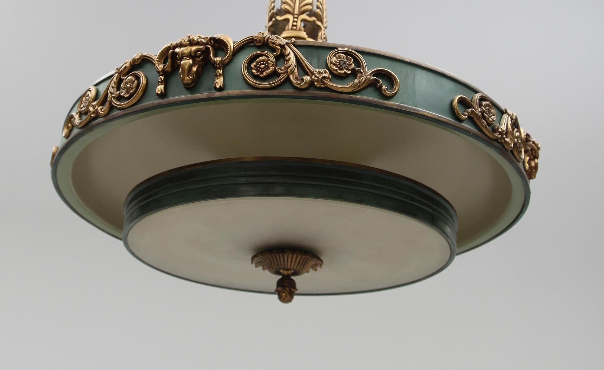 TAKLAMPA, art déco, 1900-talets första hälft. Höjd ca 70 cm.