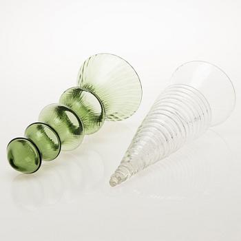 NANNY STILL Two Neptuna Glass Sculptures by Riihimäen Lasi Oy 1965-1966.