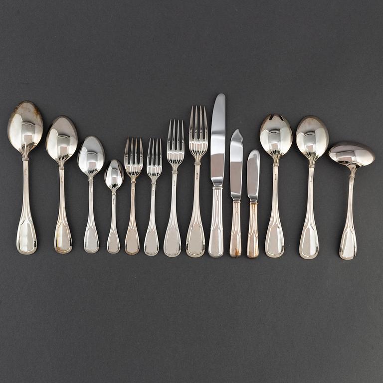 CARTIER, a 107-piece 'Vennitienne' silver plate cutlery service, 1988.