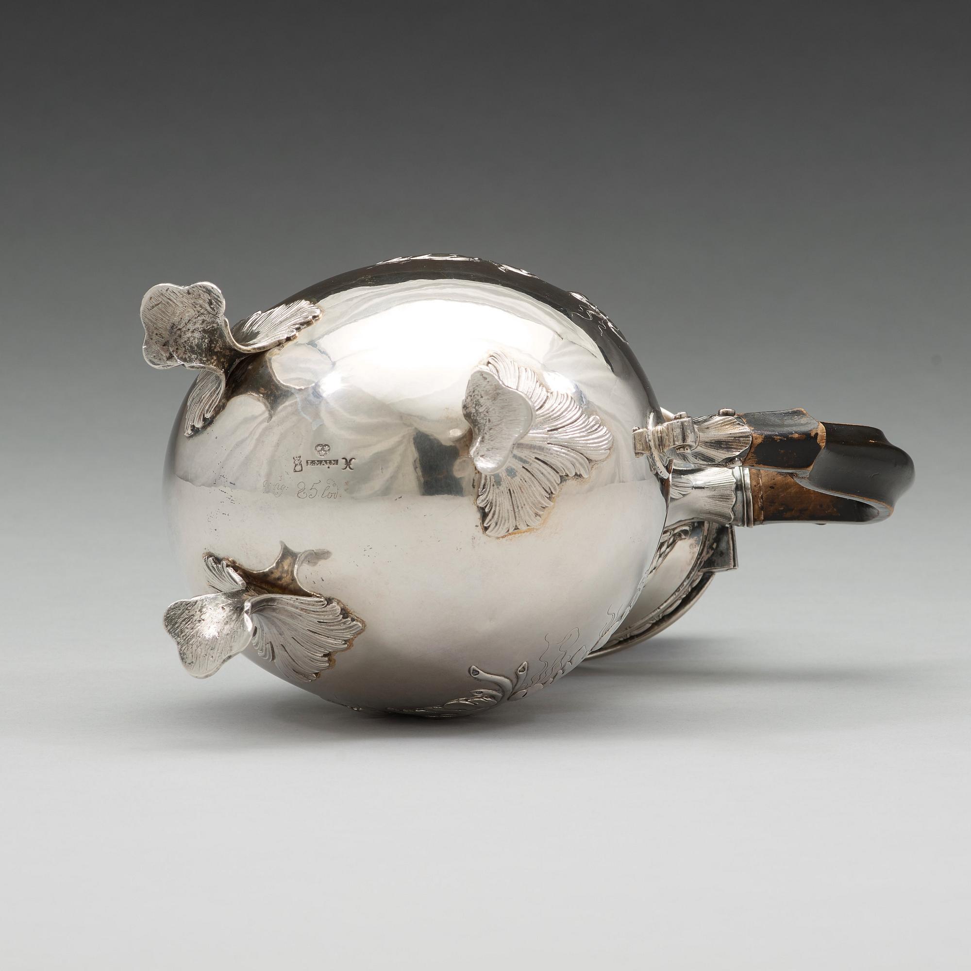 Erik Malm, kaffekanna, silver, Malmö 1780, rokoko.