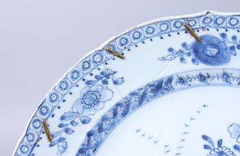 PARTI TALLRIKAR, 6 st, porslin och fajans, Kina och Holland, 1700/1800-tal.