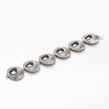 Helky Juvonen, armband och ring, silver, 1970-tal.