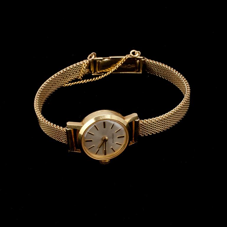 ARMBANDSUR, guld 14K, Zenith, armlänken stämplad 1967.