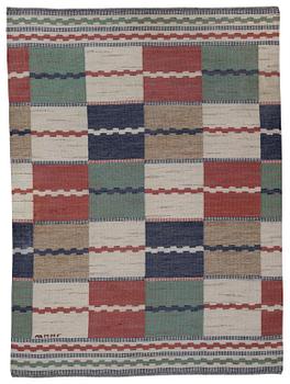 Märta Måås-Fjetterström, a carpet, 'Vita Rutmattan', flat weave, c 229 x 168 cm, signed AB MMF.