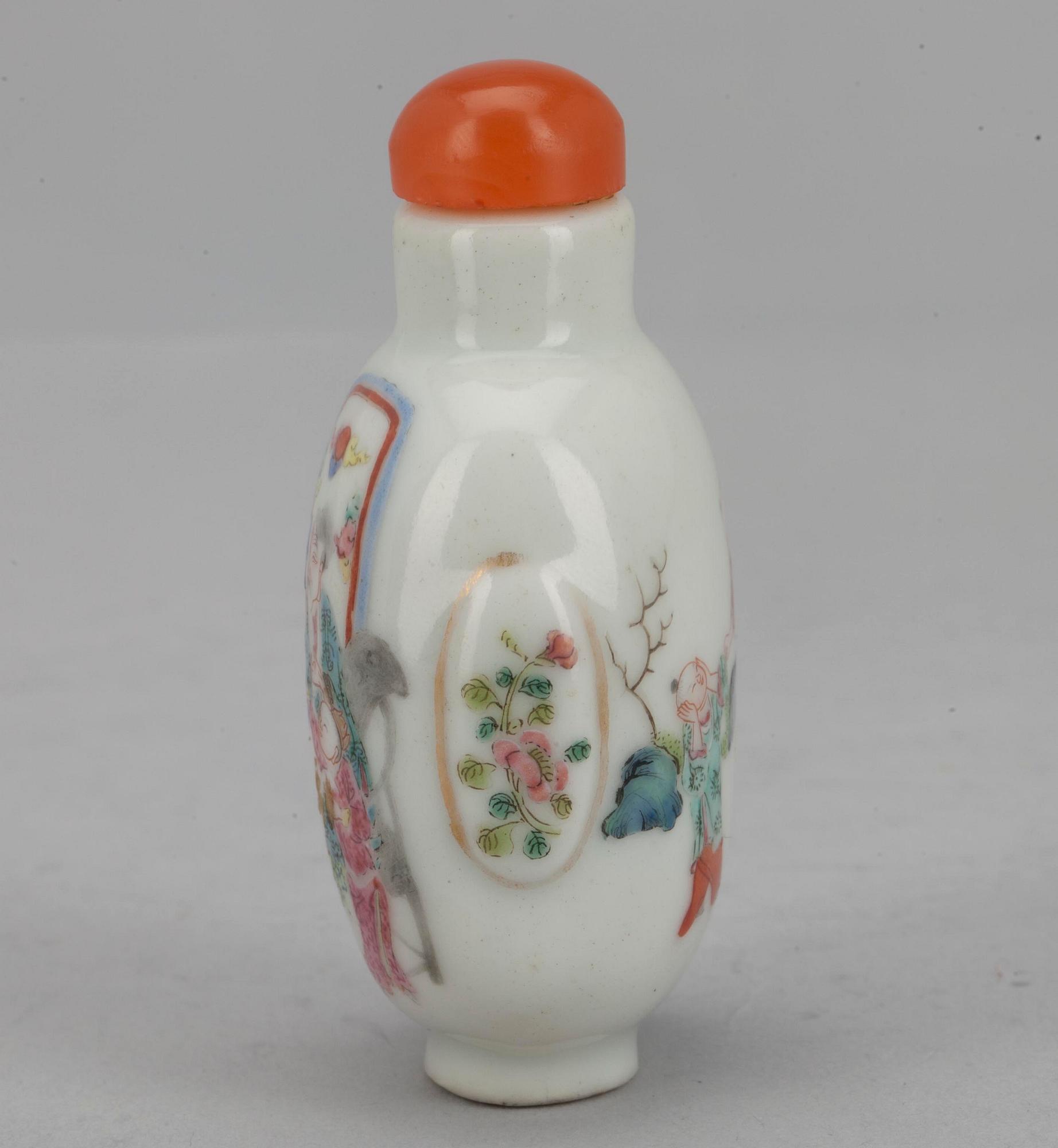 SNUSFLASKA, porslin, Kina 1800-talets slut.