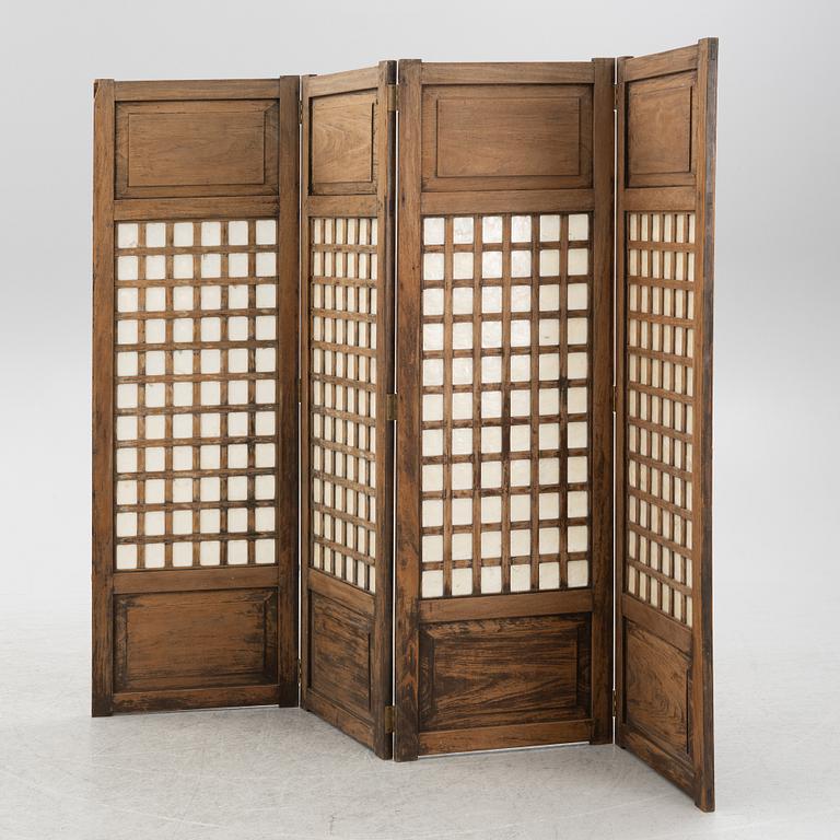 A four leaf folding screen, China, circa 1900.